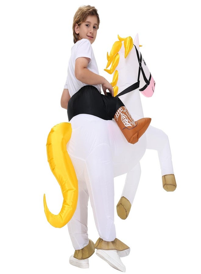 Stegosaurus Inflatable Horse Costume for Kids Halloween Blow up Costumes White Horse Costumes Funny Costumes for Boys Girls Cosplay Party - Image 2